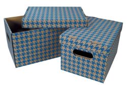 Krabice Emba úložná s víkem A4 /  30 x 22,5 x 20 cm /  modrá