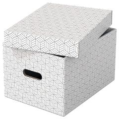 ESSELTE  Krabice úložná Esselte - M / bílá / 360 x 265 x 205 mm / s otvory / 3 ks