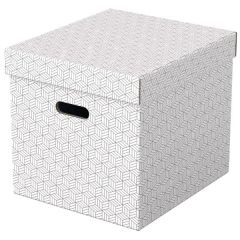 ESSELTE  Krabice úložná Esselte - kostka / bílá / 365 x 320 x 315 mm / s otvory / 3 ks