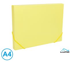 Box na spisy s gumou A4 - pastelová žlutá