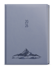 Diář VIVELLA s ražbou - B6 / týdenní / holubí šeď / hory