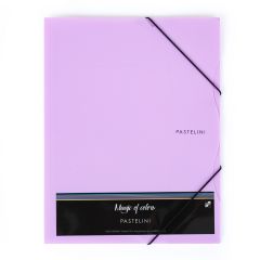 Pastelini  Spisové desky A4 s gumou PASTELINI - fialová