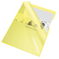 Zakládací obal A4 silný barevný - tvar L / žlutá 25 ks