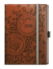 Diář VIVELA EXTRA - B6 / denní / káva