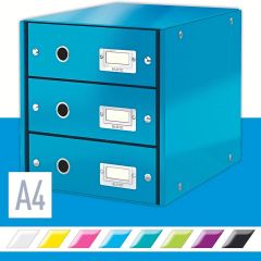 Leitz  Zásuvkový box Leitz Click & Store - 3 zásuvky / modrá