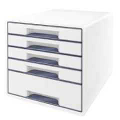 Zásuvkový box Leitz WOW - 4+1 zásuvky / šedá
