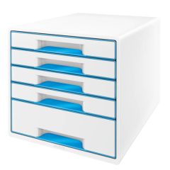 Zásuvkový box Leitz WOW - 4+1 zásuvky / modrá