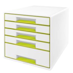 Zásuvkový box Leitz WOW - 4+1 zásuvky / zelená