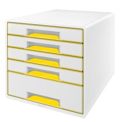 WOW Leitz  Zásuvkový box WOW - žlutá / 4+1 zásuvky
