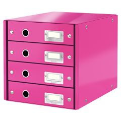 WOW Leitz  Zásuvkový box Leitz Click & Store - 4 zásuvky / růžová