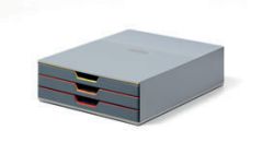 Durable  Zásuvkový box VARICOLOR® - 3 zásuvky / šedá