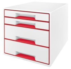 Leitz  Zásuvkový box Leitz WOW - 2+2 zásuvky / červená