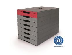 Durable  Zásuvkový box  IDEALBOX PRO 7 - 7 zásuvek / červená