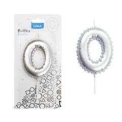 Svíčka dortová č. 0 - stříbrná