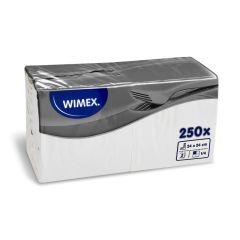 UNIPAP  Wimex papírové ubrousky koktejlové bílé 2-vrstvé 24 cm x 24 cm 250ks