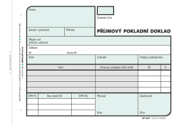 Optys 1091 příjmový pokladní doklad nečíslovaný 2 x 50 listů NCR A6