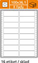 SK Label  Tabelační etikety s vodící drážko dvouřadé - 100 x 36,1 mm dvouřadé 8000 etiket / 500 skladů