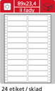 SK Label  Tabelační etikety s vodící drážkou - 89 x 23,4 mm dvouřadé 12000 etiket / 500 skladů