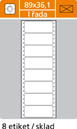 SK Label  Tabelační etikety s vodící drážkou jednořadé - 89 x 36,1 mm jednořadé 4000 etiket / 500 skladů