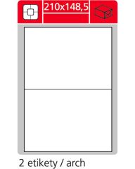 SK Label  Print etikety A4 pro laserový a inkoustový tisk - 210 x 148,5 (2 etikety / arch ) / lesklé
