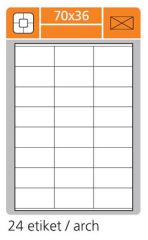 Print etikety A4 pro laserový a inkoustový tisk / 30 archů - 70 x 36 mm (24 etikety / arch)