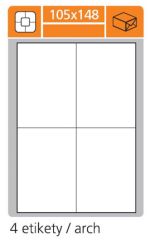 SK Label  Print etikety A4 pro laserový a inkoustový tisk / 30 archů - 105 x 148 mm (4 etikety / arch)