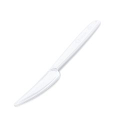 Nůž plastový 18,5 cm - bílá / 50 ks