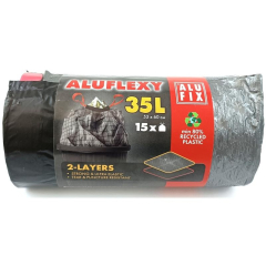 Alufix  Alufix ALUFLEXY pytle na odpad zatahovací 53x60cm / 35L / 28 my / 15 ks / stříbrnočerné