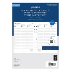 Náhradní vložka do diářů Filofax - kalendář A5 týdenní / 2 strany