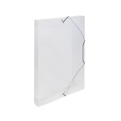 Box na spisy A4 s gumou průsvitný - hřbet 3 cm / čirá
