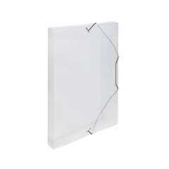 Box na spisy A4 s gumou průsvitný - hřbet 3 cm / čirá