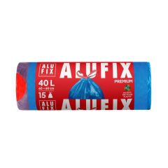 Alufix  Pytle do koše Alufix Premium stahovací - 60x60cm / 40l / 26my / 15ks / modrá
