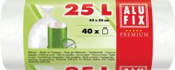 Pytle do koše Alufix Premium - 50x45cm / 25litrů / 10my / 40ks / bílá