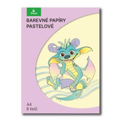Barevné papíry A4 - nelepicí 8 listů / pastelový mix