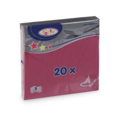 UNIPAP  Wimex papírové ubrousky bordó 3-vrstvé 33 cm x 33 cm 20 ks