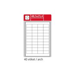 SK Label  Print etikety A4 pro laserový a inkoustový tisk - 48,5 x 25,4 mm (40 etiket / arch ) / snímatelné