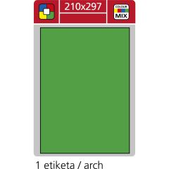 Print etikety A4 pro laserový a inkoustový tisk - 210 x 297 mm (1 etiketa/ arch) zelená