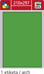 SK Label  Print etikety A4 pro laserový a inkoustový tisk - 210 x 297 mm (1 etiketa/ arch) zelená