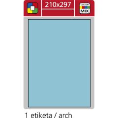 Print etikety A4 pro laserový a inkoustový tisk - 210 x 297 mm (1 etiketa/ arch) modrá