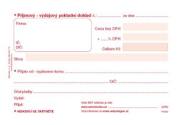 Univerzální příjmový a výdajový pokladní doklad Baloušek A6 / nečíslovaný / 50 listů / NCR / PT060