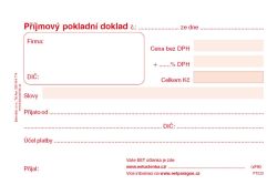 Příjmový pokladní doklad Baloušek A6 / nečíslovaný / 50 listů / NCR / PT020
