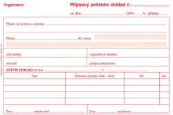 Baloušek  Příjmový pokladní doklad i pro podvojné účetnictví Baloušek A6 / nečíslovaný / 50 listů / NCR / PT030