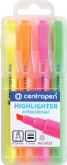 Zvýrazňovač Centropen HIGHLIGHTER 8722 / sada 4 ks