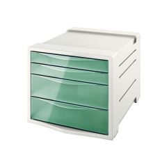 Zásuvkový box Colour´Ice - ledově zelená / 2+2 zásuvky