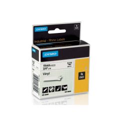 dymo  Pásky D1 vinylové permanentní - 19 mm x 5,5 m / černý tisk / bílá páska