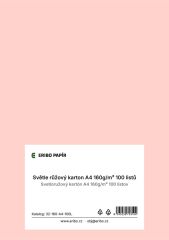 Barevný karton - A4 / 160 g / světle růžová
