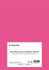 Barevný karton - A4 / 160 g / sytě růžová