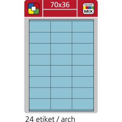 Print etikety A4 pro laserový a inkoustový tisk - 70 x 36 mm (24 etiket/ arch) modrá