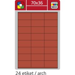 Print etikety A4 pro laserový a inkoustový tisk - 70 x 36 mm (24 etiket/ arch) červená