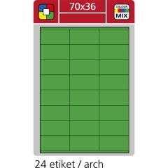 Print etikety A4 pro laserový a inkoustový tisk - 70 x 36 mm (24 etiket/ arch) zelená